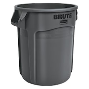 Rubbermaid Commercial 10 gal Round Trash Can, Black, 15 5/8 in Dia, None, Plastic 1926827