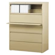 Hirsh 42" W 5 Drawer Lateral File Cabinet, Putty, Letter 17648