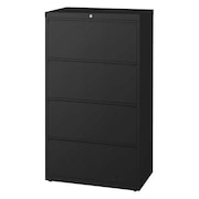 Hirsh 30" W 4 Drawer Lateral File Cabinet, Black, Letter 14977