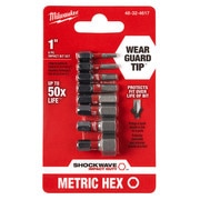 Milwaukee Tool Shockwave 1" METRIC HEX Impact Bit Set 8pc 48-32-4617