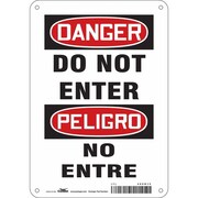 CONDOR Safety Sign, 10 in Height, 7 in Width, Aluminum, Horizontal Rectangle, English, Spanish 480N15