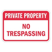 Lyle No Trespassing Sign, 12 in H, 18 in W, Aluminum, Horizontal Rectangle, English, T1-3158-EG_18x12 T1-3158-EG_18x12
