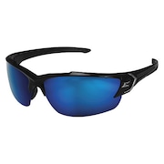 EDGE EYEWEAR Polarized Safety Glasses, Traditional Aqua Precision Blue Mirror Polycarbonate Lens TSDKAP218-G2