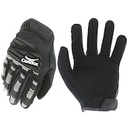 CONDOR Mechanics Impact Gloves, L, Black, Polyester 488C51