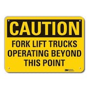 LYLE Caution Sign, 7 in H, Alum, Fork Lift, 7 in H, 10 in W, Aluminum, Vertical Rectangle, LCU3-0398-RA_10x7 LCU3-0398-RA_10x7
