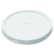 Zoro Select 12-3/16 in Dia Tear Tab Pail Lid, White, 1-3/16 in H ROP2100CVR-TT-W