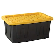 Durabilt Storage Tote, Black/Yellow, Polypropylene, 30 3/4 in L, 20 1/2 in W, 14 3/8 in H 4427GRBKYL.04