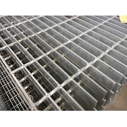 Zoro Select Bar Grating, Smooth, 24 in L, 24 in W, 1.0 in H, Galvanized Steel Finish 22188S100-B2
