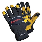 REFRIGIWEAR Cold Protection Gloves, Grain Leather Palm, Rubber Coating, Tricot Lining, Temp Range -10 F, XL 0282RGBKXLG