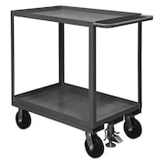 ZORO SELECT Utility Cart with Lipped Metal Shelves, Steel, Flat, 2 Shelves, 2,400 lb RSC-3060-2-2.4K-ALU-FL-95