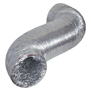 ZORO SELECT Noninsulated Flexible Duct, Aluminum 60584