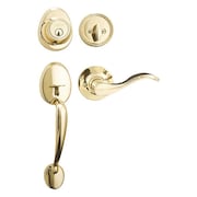 MASTER LOCK Lever Lockset, Bright Brass, Wave Style HDLWLLH0603KA4S