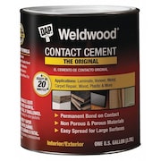 Dap Contact Cement, Weldwood, 1 gal, Can, Tan 00273