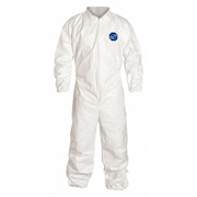 Dupont Collared Disposable Coveralls, White, Tyvek(R) 400, Zipper TY125SWHXL0025VP
