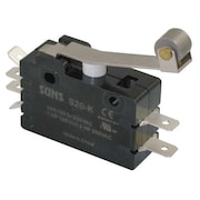ZORO SELECT Industrial Snap Action Switch, Hinge Roller, Lever Actuator, DPDT, 20A @ 240V AC Contact Rating 5JEH8
