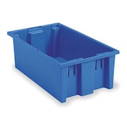 Akro-Mils Stack & Nest Container, Blue, Industrial Grade Polymer, 18 in L, 11 in W, 6 in H 35180BLUE