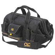 Clc Work Gear Wide-Mouth Tool Bag, Polyester, 31 Pockets, Black/Tan, 11" Height 1163