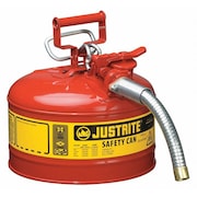 Justrite 2-1/2 gal. Red Steel Type II Safety Can for Flammables 7225130
