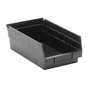 QUANTUM STORAGE SYSTEMS Shelf Storage Bin, Black, Polypropylene, 11 5/8 in L x 11.1 in W x 4 in H, 50 lb Load Capacity QSB102CO