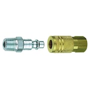Amflo Hose Coupling Set, 1/4 in Hose Fitting Size, 1/4 in Coupling SIze, Brass, 13-201 13-201