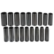 PROTO 1/2" Drive Impact Socket Set, Metric, 18 pcs J72149M