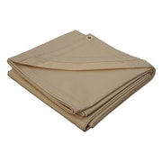 Zoro Select Tarp, 10 x 10 ft, 20 Mil, Vinyl, Heavy Duty, Tan, Mildew Resistant, Tear Resistant, UV Resistant 5WTY3