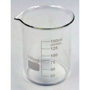 Lab Safety Supply Beaker, Low Form, Glass, 150mL, PK12 5YGZ1