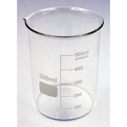 Lab Safety Supply Beaker, Low Form, Glass, 500mL, PK6 5YGZ4