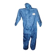 Viroguard Hooded Chemical Resistant Coveralls, 25 PK, Blue, Microporous Laminate, Zipper 2407-M