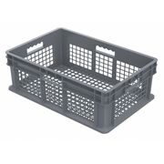 Akro-Mils Straight Wall Container, Gray, Industrial Grade Polymer, 23 3/4 in L, 15 3/4 in W, 8 1/4 in H 37608GREY