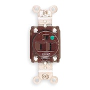 HUBBELL Receptacle, 15 A Amps, 125V AC, Flush Mount, Single Outlet, 5-15R, Brown HBL8210