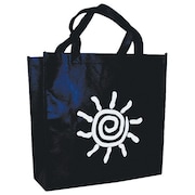 Zoro Select 12-1/2" x 8-1/2" x 13-1/2" Reusable Shopping Bags, 1.85 mil, Black 5CPE7