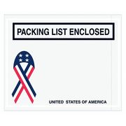TAPE LOGIC Tape Logic® "Packing List Enclosed" Envelopes, U.S.A. Ribbon, 4 1/2" x 5 1/2", Red/White/Blue, 1000/Case PL466
