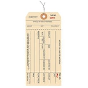 Partners Brand Inventory Tags, 1 Part Stub Style #8, Pre-Wired, (6000-6999), 6 1/4" x 3 1/8", Manila, 1000/Case G18073