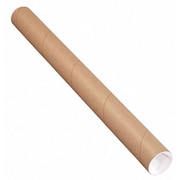 Partners Brand Mailing Tubes with Caps, 2" x 72", Kraft, 50/Case P2072K