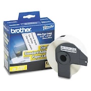 BROTHER Label Tape, 3-1/2"x1-1/7", 400, White DK-1201