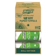 Marcal U-Size-It Perforated Roll Paper Towels, 2 Ply, 140 Sheets, White 6183
