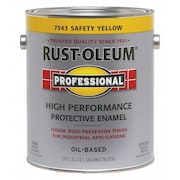 Rust-Oleum Interior/Exterior Paint, Glossy, Oil Base, Yellow, 1 gal 7543402