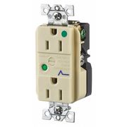 ZORO SELECT Receptacle, 15 A Amps, 125V AC, Flush Mount, Decorator Duplex Outlet, 5-15R, Ivory SP82IA