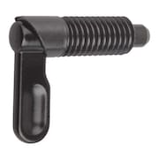 KIPP Indexing Plunger, Cam-Action, D=8, D1= 1/2-20, Steel, Style C, Without Locknut, Grip Powder Coated K0348.0608AM