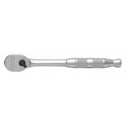 Proto 1/4" Drive 90 Geared Teeth Pear Head Style Hand Ratchet, 5-7/32" L, Full Polish Finish J4749HTC