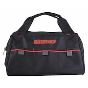 Westward Tool Bag, 3 Outside Pockets, 13 in Overall W, 9 in Overall D, 8 in Overall H, Polyester, Black 53JW42