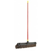 Quickie 24 in Sweep Face Push Broom, Stiff, Natural, Red 536