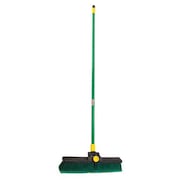 Quickie 18 in Sweep Face Broom, Soft/Stiff Combination, Synthetic, Green 628