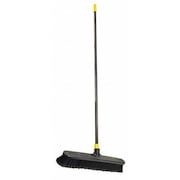 Quickie 24 in Sweep Face Push Broom, Stiff, Synthetic, Black 533