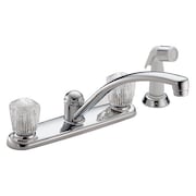 Delta 8" Mount, Commercial 4 Hole Two Handle, Kitchen Faucet with Spray 2402LF