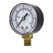 Pic Gauges Pressure Gauge, 0 to 30 psi, 1/4 in BSPT, Black SEP-101D-204C-BSPT
