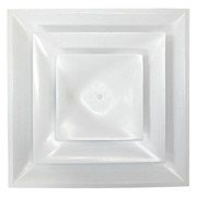American Louver 8 in Square Step-Down Ceiling Diffuser, White STR-C-8W-FR