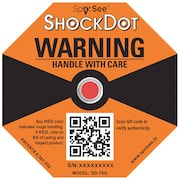 SHOCKWATCH G-Force Indicator Label, 75G, PK50 SD-75G
