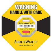 SHOCKWATCH G-Force Indicator Label, 25G, PK50 48000K